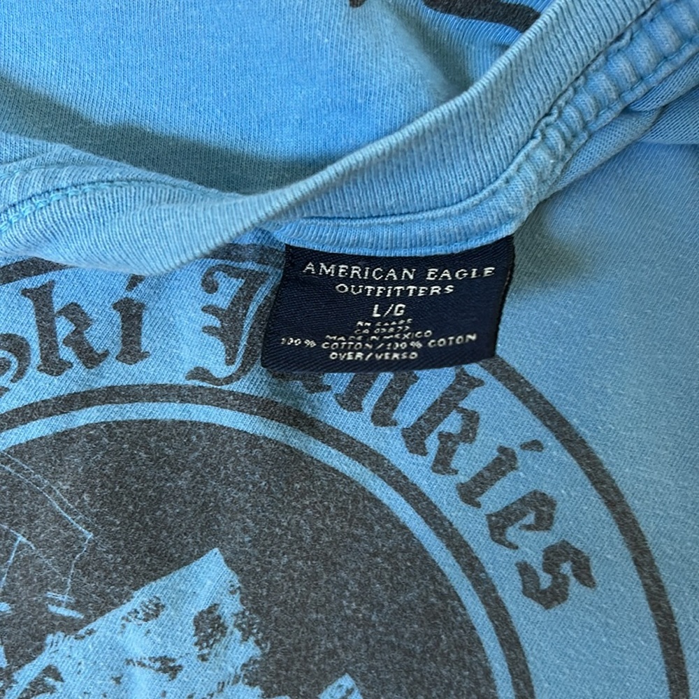American eagle ski junkie t shirt blue size L - Picture 2 of 3